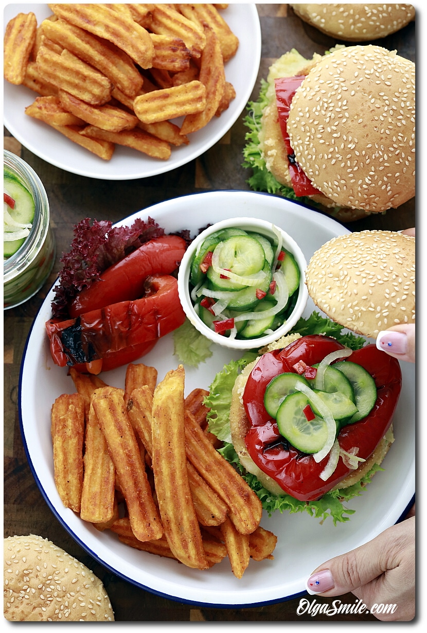 BURGER WEGETARIAŃSKI Z FRYTKAMI AVIKO