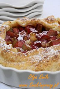Ciasto tarta rabarbarowa