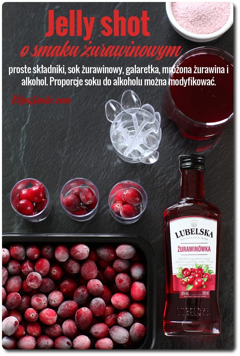 Jelly shot z żurawiną Jelly shot z żurawiną