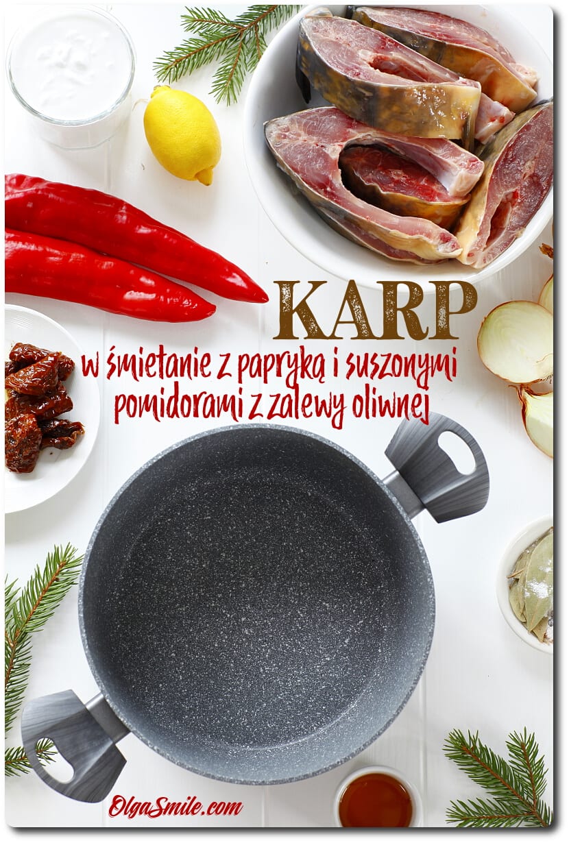 Karp w śmietanie z papryką