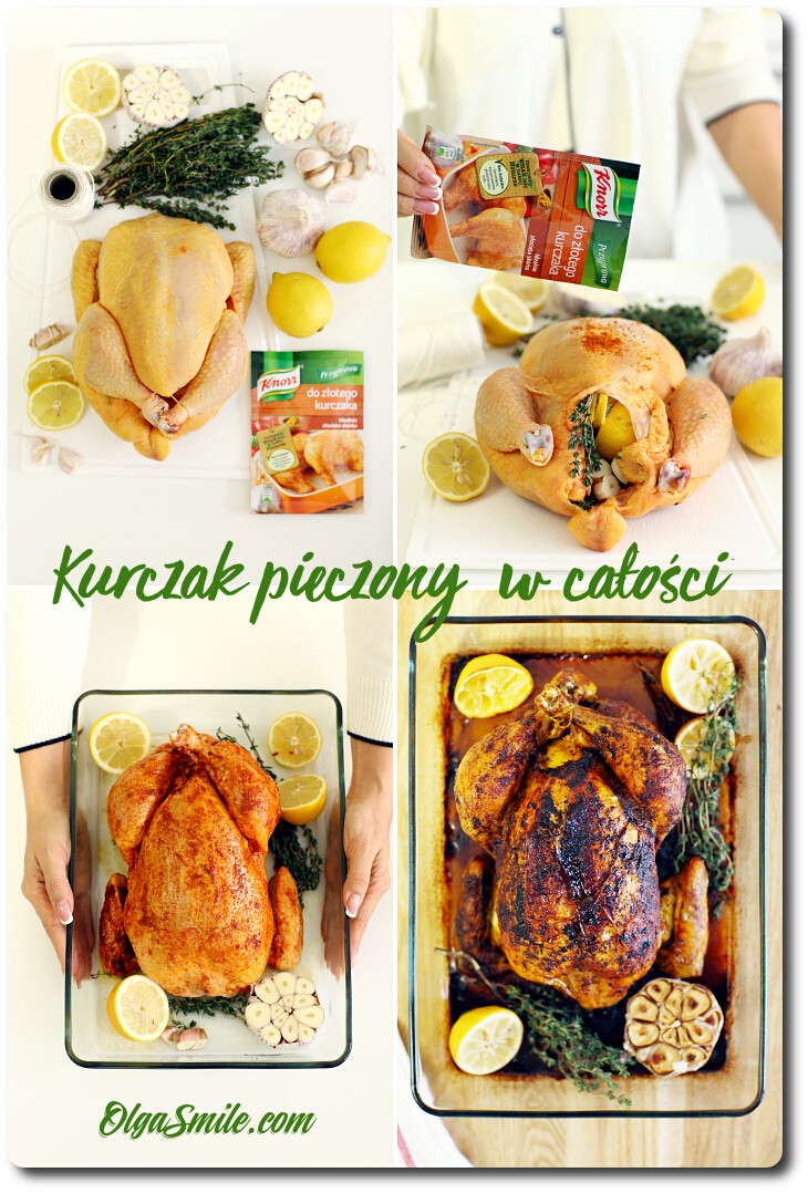 Kurczak pieczony w całości z przyprawą Knorr do złotego kurczaka Kurczak pieczony w całości z przyprawą Knorr do złotego kurczaka