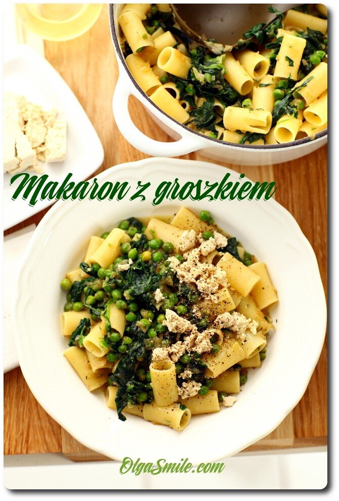 Makaron z groszkiem