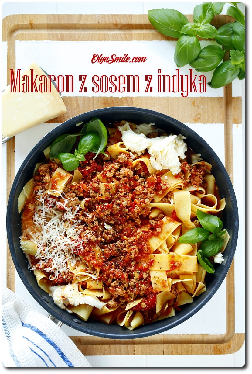 MAKARON PAPPARDELLE Z SOSEM Z INDYKA