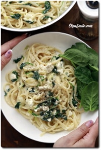 MAKARON ZE SZPINAKIEM I FETĄ