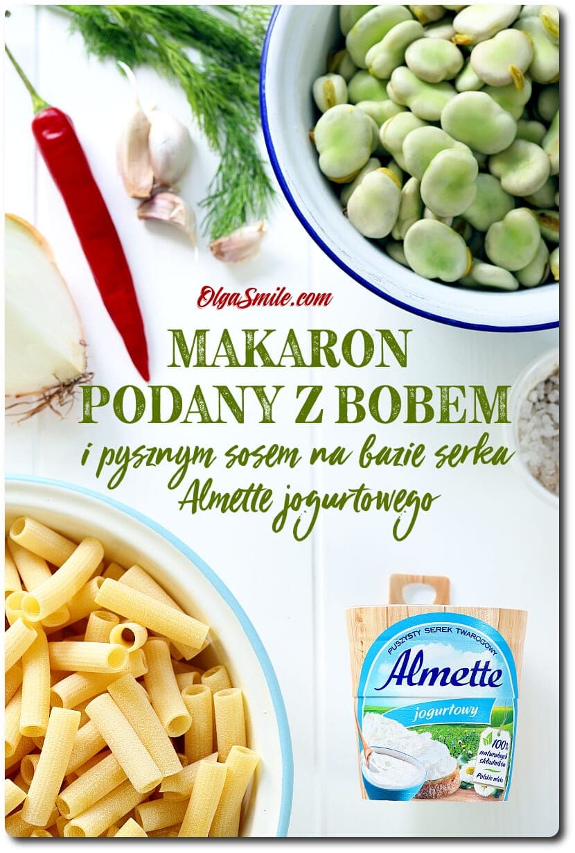 MAKARON Z BOBEM I SERKIEM ALMETTE