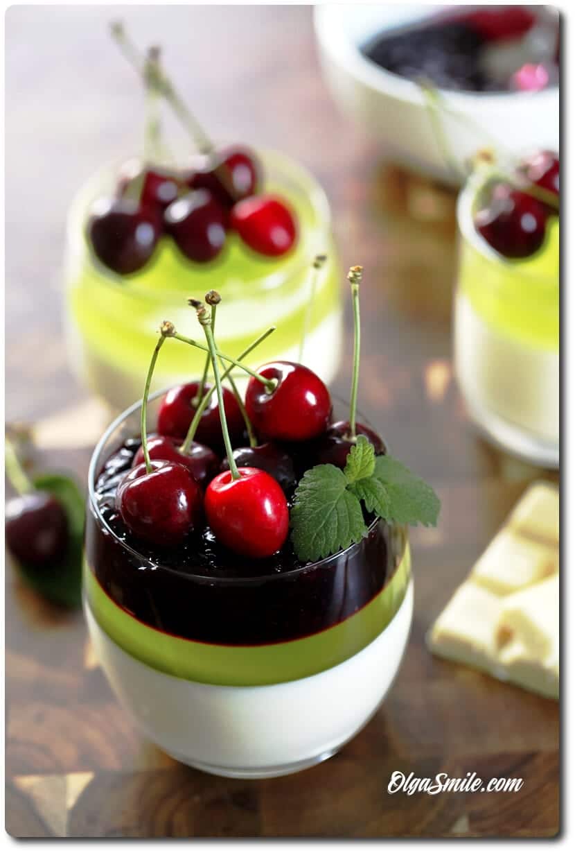 PANNA COTTA Z BIAŁĄ CZEKOLADĄ I GALARETKĄ