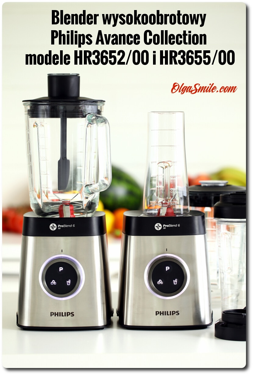 Blender wysokoobrotowy Philips Avance Collection model HR3652/00 i HR3655/00